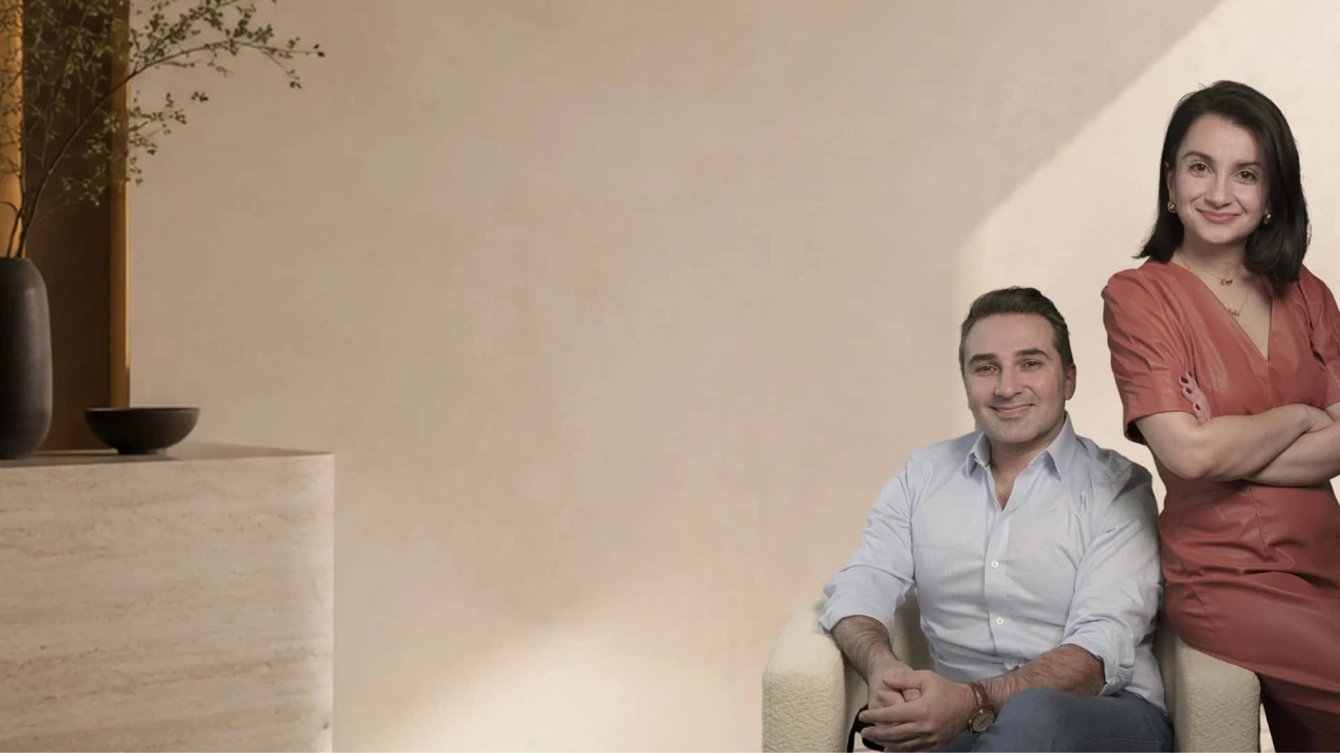 Dr. Masoud Saman and Dr. Nigar Ahmedli, facial plastic surgeons, at their Central Park South practice in New York City